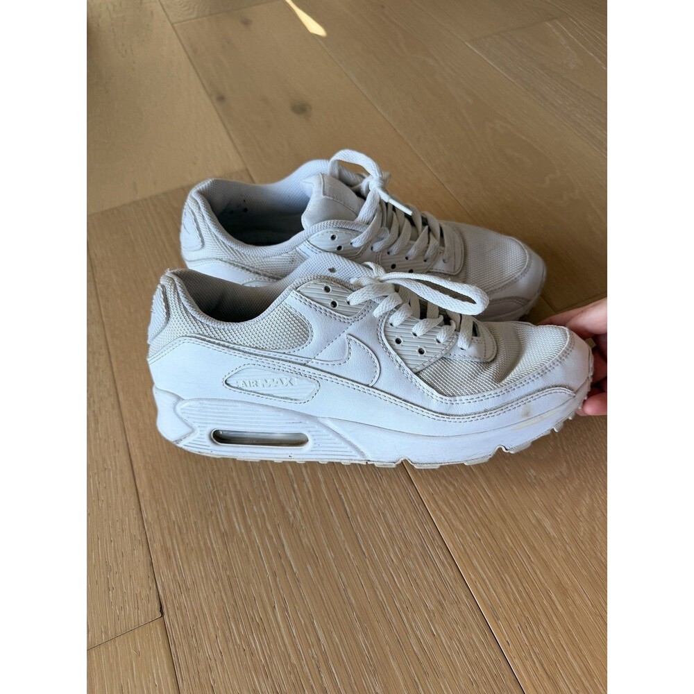 Nike Air Max 90 Men's Running Shoes Triple White/All White, Size 9.5